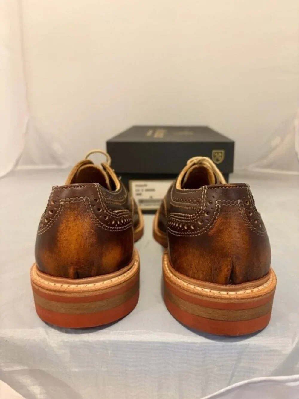 Allen Edmonds Rudolph Brown Leather Oxford Wingtip Mens dress shoe size 9.5 10